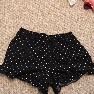 Polka dot ruffle shorts